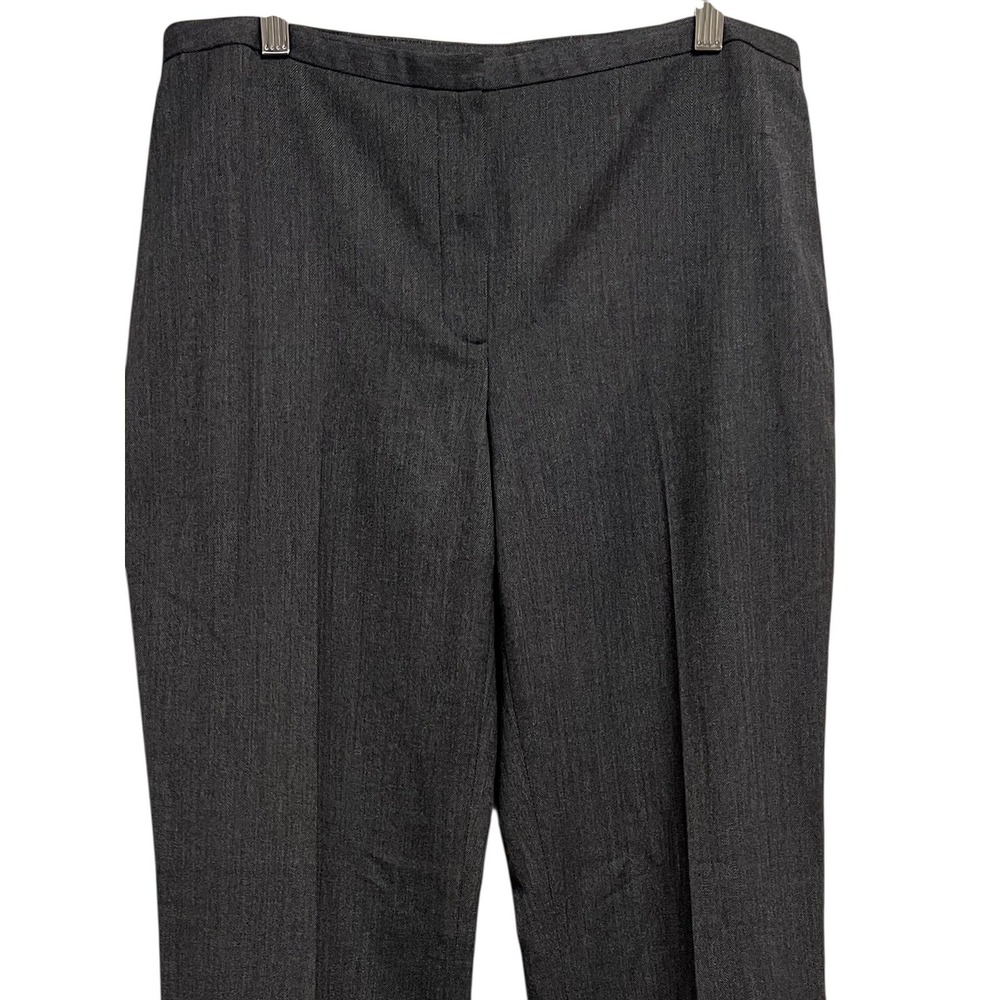 Tahari Pants Womens 8 Gray Herringbone Straight Leg Tweed Dress Work Altered Hem - Picture 4 of 8